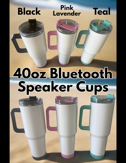 Custom 40oz Bluetooth Speaker Cups with Handle