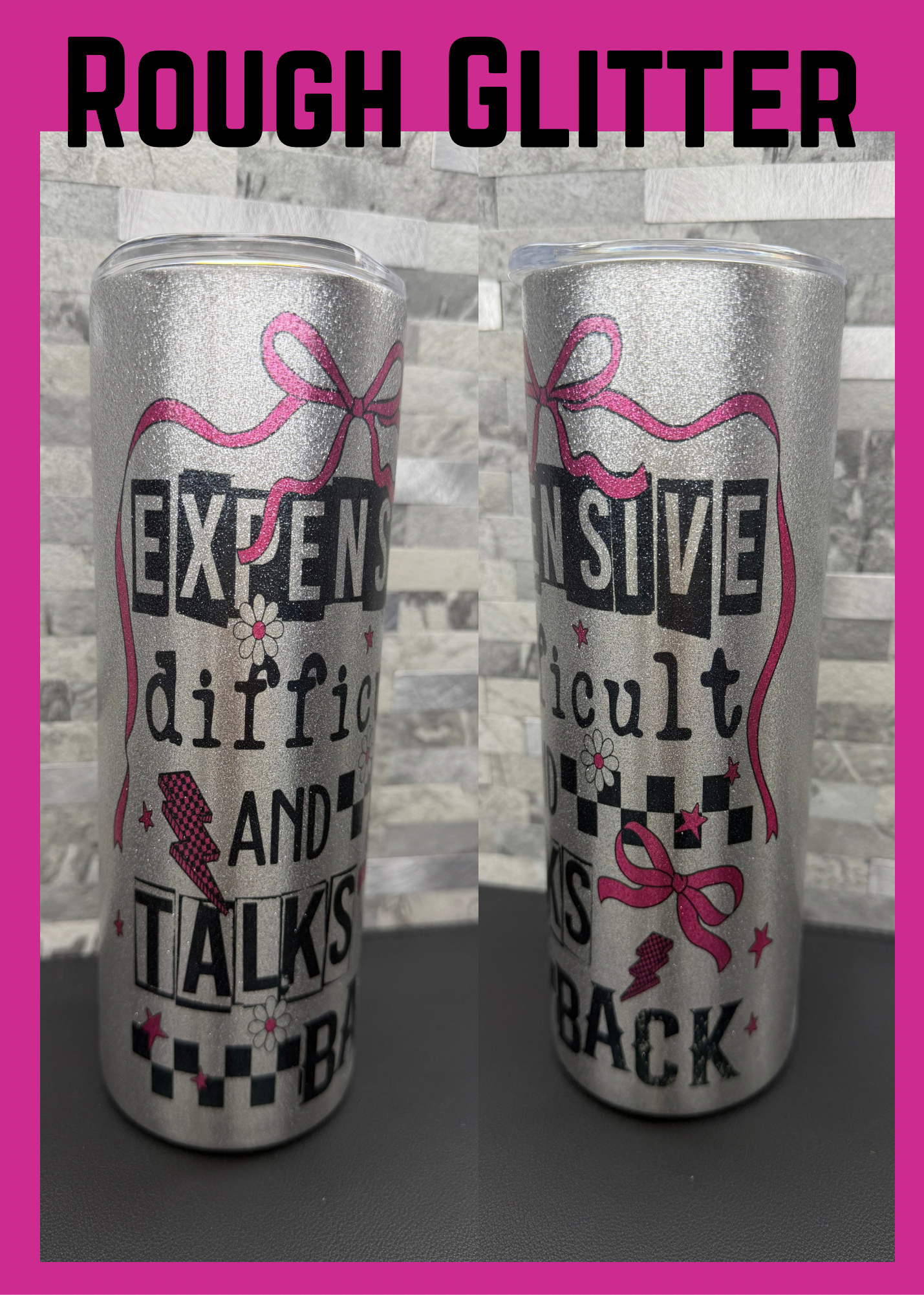 Rough Silver Glitter 20oz Skinnys